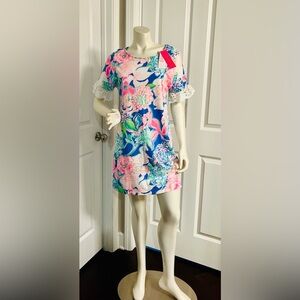 Lilly Pulitzer SMALL Peony For Your Thoughts HELINA DRESS Ruffle Sleeve NWT